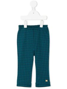 familiar pantalon droit à carreaux - Bleu