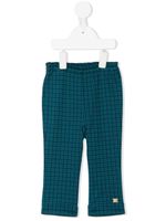 familiar pantalon droit à carreaux - Bleu