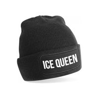 Ice queen muts unisex one size - Zwart