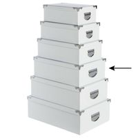 5Five Opbergdoos/box - wit - L40 x B26.5 x H14 cm - Stevig karton - Whitebox - Opbergbox