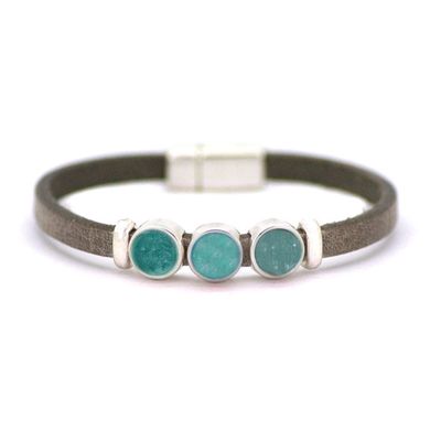 Qoss Taupe Armband Milo Mint - Maat M