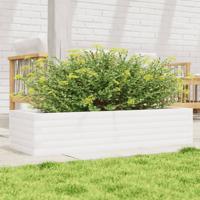 VidaXL Plantenbak 110x40x23 cm massief grenenhout wit