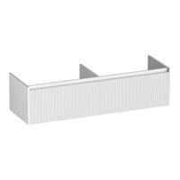 Brauer Embrace Wavy - Onderkast - 140 cm - met 2 Softclose Lades Greeploos en 2 Sifon Uitsparingen - Mat Wit