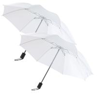 Bruiloft paraplu bruid/bruidegom - 2x - wit - opvouwbaar - compact - dia 85 cm
