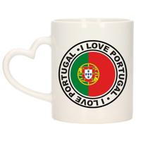 Cadeau koffiemok Portugal - vlag - I love - 300 ml - keramiek - landen thema - support