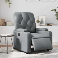 Fauteuil verstelbaar elektrisch kunstleer grijs