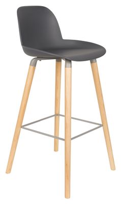 Zuiver Barkruk 'Albert Kuip' PP, kleur Donkergrijs (zithoogte 75cm)