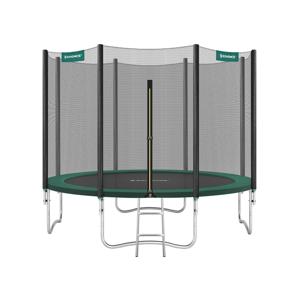 Trampoline met met veiligheidsnet beklede stangen, Groente / 305 cm