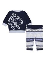 Kenzo Kids survêtement en maille intarsia - Bleu