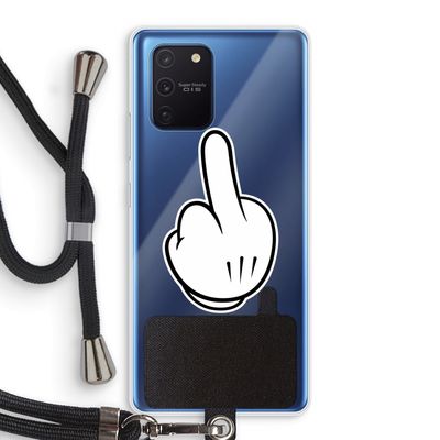 Middle finger black: Samsung Galaxy Note 10 Lite Transparant Hoesje met koord