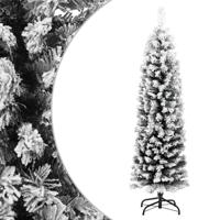 VidaXL Kunstkerstboom met sneeuw smal 150 cm pvc groen