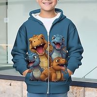 Jongens 3D Dinosaurus Trui met capuchon Jas Overkleding Lange mouw 3D-afdrukken Herfst Winter Modieus Streetwear Stoer Polyester Kinderen 3-12 jaar Buiten Casual Dagelijks Normale pasvorm Lightinthebox