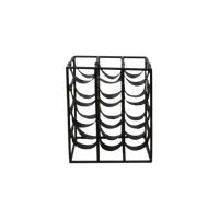 Wijnrek 12 Flessen - 30x32x42 - Zwart - Metaal / Leder