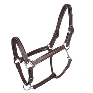 Pagony Denver soft leather halster donkerbruin maat:pony