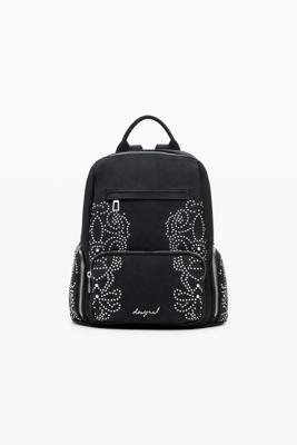Kleine rugzak met zakken en studs - BLACK - U