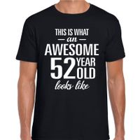 Awesome 52 year / 52 jaar cadeau t-shirt zwart heren - thumbnail