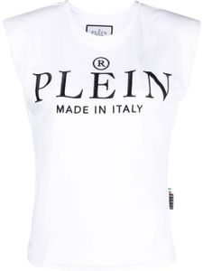 Philipp Plein débardeur en coton à logo imprimé - Blanc