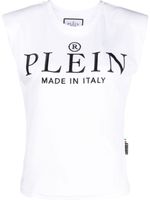 Philipp Plein débardeur en coton à logo imprimé - Blanc
