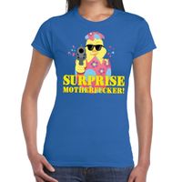 Fout paas t-shirt blauw surprise motherfucker voor dames