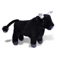 Wild Republic Spaanse stier - pluche - zwart - 20 cm - knuffeldieren - vechtstieren