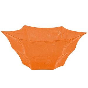 Halloween trick or treat snoepschaal - oranje - kunststof - 30 x 14 cm   -