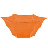 Halloween trick or treat snoepschaal - oranje - kunststof - 30 x 14 cm   -