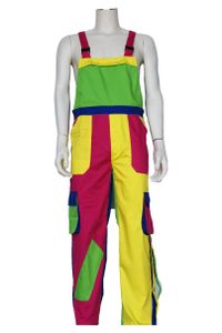 Tuinbroek kinderen fuchsia/geel/groen/blauw
