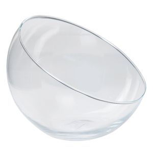 Bolvaas schuine/halve schaal - transparant gerecycled glas - D20 x H17