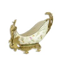 A BRONZE MOUNTED PORCELAIN PLANTER