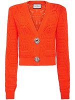 Philipp Plein cardigan à motif intarsia - Orange - thumbnail