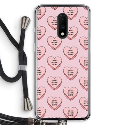 Chicks before dicks: OnePlus 7 Transparant Hoesje met koord