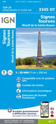 Wandelkaart - Topografische kaart 3345OT Signes - Tourves | IGN - Institut Géographique National