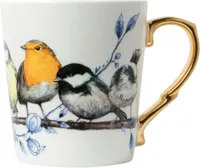 Heinen Delfts Blauw mok keramiek bosvogels 8.5x9.5cm delfts blauw