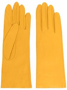 Manokhi gants en cuir à détail zig-zag - Jaune