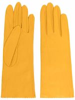 Manokhi gants en cuir à détail zig-zag - Jaune