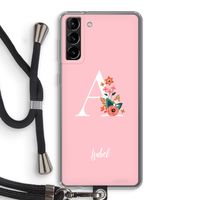 Pink Bouquet: Samsung Galaxy S21 Plus Transparant Hoesje met koord