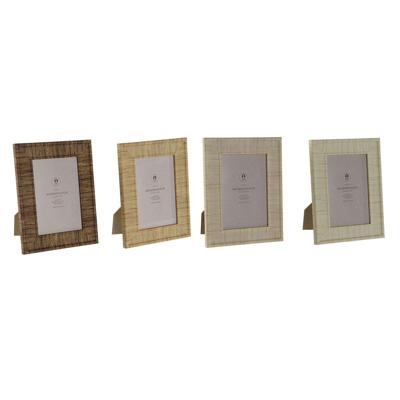 Fotolijsten Home ESPRIT Bruin Beige Natuurlijk Ivoor Kristal polyestyreen Scandinavisch 15,5 X 2 X 20,5 cm (4 Stuks)