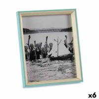Fotolijsten Kristal Blauw Wit 3 x 27 x 22 cm Hout MDF (6 Stuks)
