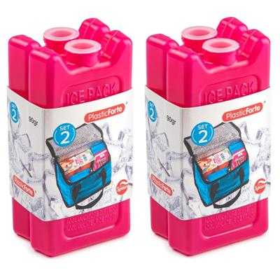 Plasticforte kleine koelelementen - 8x stuks - roze - 11 x 5.5 cm - kunststof - goede kwaliteit