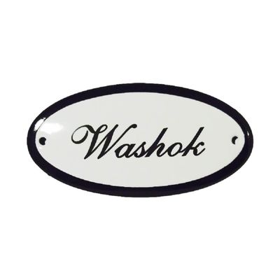 Deurbordje emaille ovaal Washok