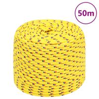 VidaXL Boottouw 8 mm 50 m polypropyleen geel VidaXL Boottouw 8 mm 50 m polypropyleen geel