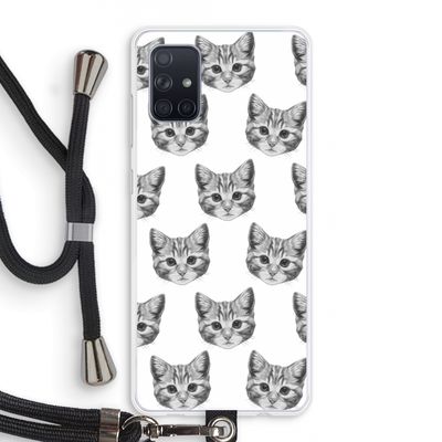 Kitten: Samsung Galaxy A71 Transparant Hoesje met koord