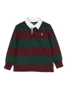 POLO RALPH LAUREN KIDS polo rayé à logo brodé - Rouge