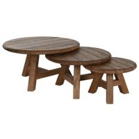 Set van 3 tafels Home ESPRIT Teakhout 80 x 80 x 43 cm