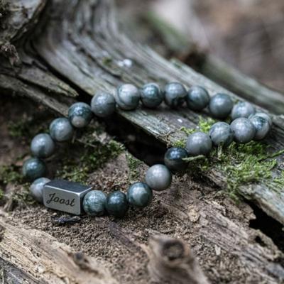 Groene Serpentine - Natuurstenen kralen armband