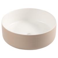 Differnz Mira waskom keramiek | beige/wit | Ø 36 x 12 cm