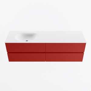 MONDIAZ VICA 160cm badmeubel onderkast Fire 4 lades. Wastafel MOON links 1 kraangat, kleur Talc.