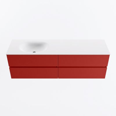 MONDIAZ VICA 160cm badmeubel onderkast Fire 4 lades. Wastafel MOON links 1 kraangat, kleur Talc.