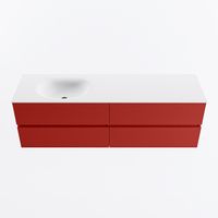 MONDIAZ VICA 160cm badmeubel onderkast Fire 4 lades. Wastafel MOON links 1 kraangat, kleur Talc.