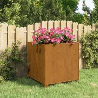 VidaXL Plantenbak met poten roestig 49x47x50 cm cortenstaal